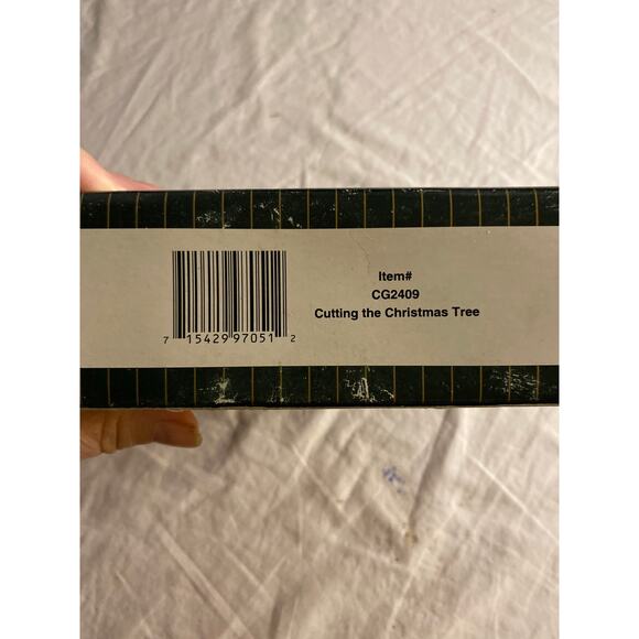 Village Figurine Man & Child with Tree Holiday Collectible - Picture 5 of 5